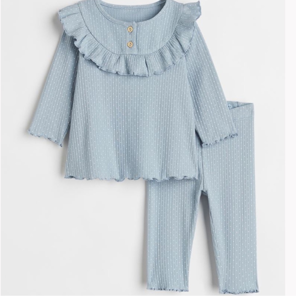 H&M ribbed outfit matching set